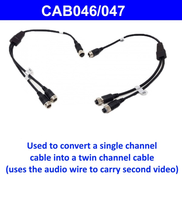 Single channel 4 pin aviation cable to twin channel adaptor set